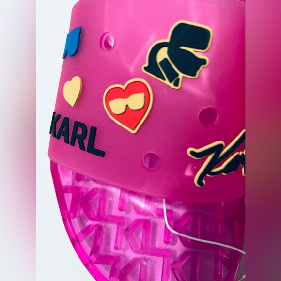 Karl Lagerfeld NWT Women’s Slide Sandals Fuchsia/Pink & Embellishments  SIZE 11 - Picture 4 of 11